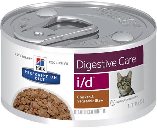 Hills Prescription Diet i/d Digestive Health Support Chicken & Vegetable Stew Cat Food 82g x 24 Cans