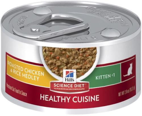Hills Science Diet Kitten Healthy Cuisine Chicken & Rice Medley Cat Food 79g x 24 Cans