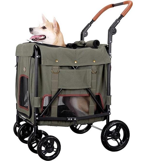 Ibiyaya Gentle Giant Dual Entry Easy-Folding Pet Wagon Stroller Pram for Dogs up to 25kg
