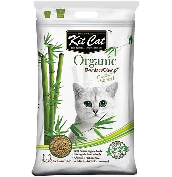 Kit Cat Flushable Biodegradable Clumping Bamboo Litter for Long Haired Cats - 9 Litres/3kg