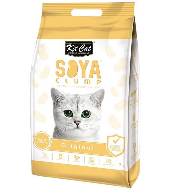 Kit Cat Soya Clumping Cat Litter made from Soybean Waste - Original 7 Litres