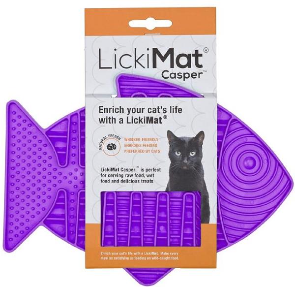 LickiMat Casper Slow Food Bowl Anti-Anxiety Mat for Cats - Purple