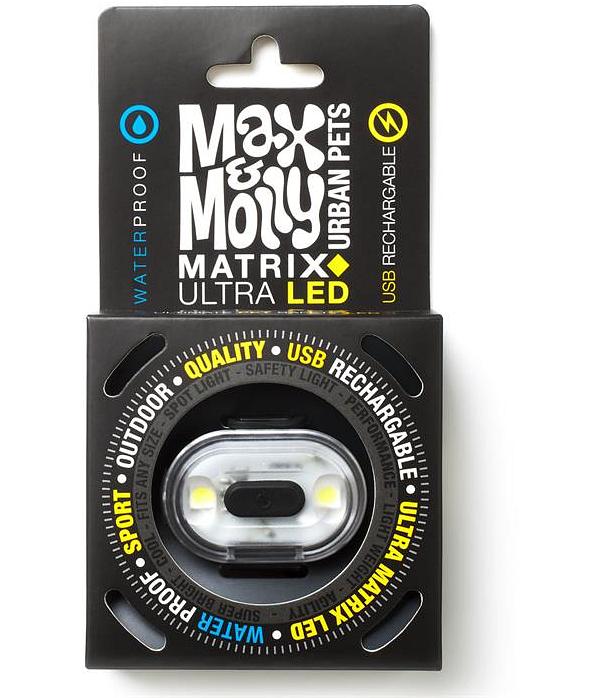 Max & Molly Matrix Ultra LED Harness/Collar Safety light- Black