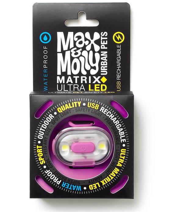 Max & Molly Matrix Ultra LED Harness/Collar Safety light- Pink