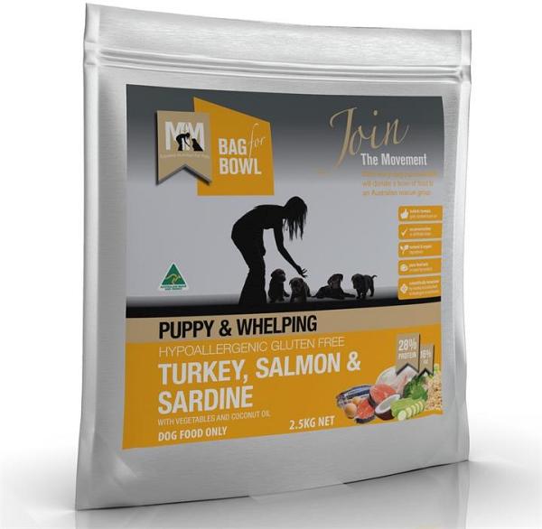 Meals for Mutts Turkey, Salmon & Sardine Puppy Dry Dog Food - 2.5kg