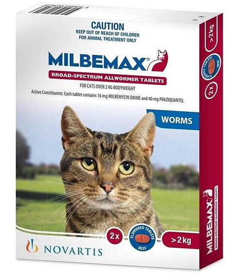 Milbemax All Wormer Beef-Flavoured Tablet for Large Cats over 2kg - 2-Pack
