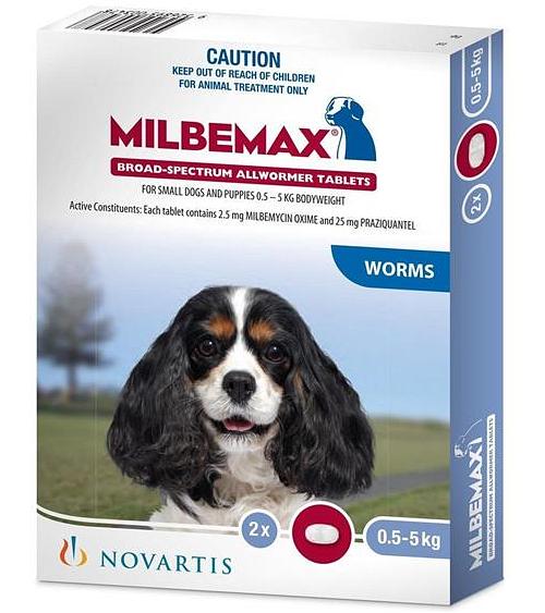 Milbemax All-Wormer for Puppies and Small Dogs Up to 5kg - 2 Tablets (1 every 3 months)
