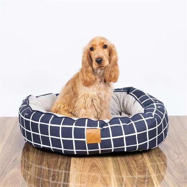 Mog & Bone 4 Seasons Reversible Dog Bed - Navy Check -