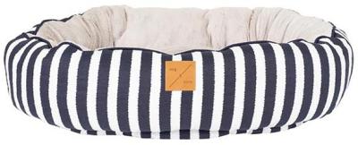 Mog & Bone 4 Seasons Reversible Dog Bed - Navy Hamptons Stripe -