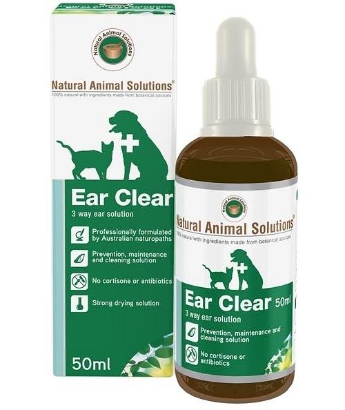 Natural Animal Solutions Ear Clear Ear Solution for Cats & Dogs 50ml