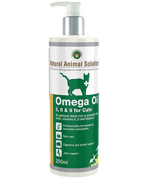 Natural Animal Solutions Omega 3,6 & 9 Supplement Oil for Cats 200ml