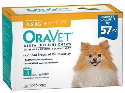 Oravet Plaque & Tartar Control Chews for Extra Small Dogs up to 4.5kg - Orange 3-Pack