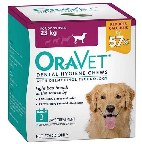 Oravet Plaque & Tartar Control Chews for Large Dogs over 23kg - 3-pack