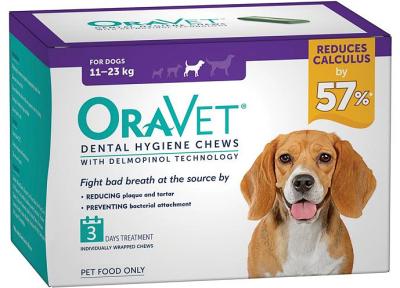 Oravet Plaque & Tartar Control Chews for Medium Dogs 11-23kg - 3-pack
