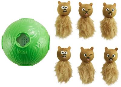 Outward Hound Dog Snuffle N' Treat Ball Puzzle with 6 Plush Chipmunks