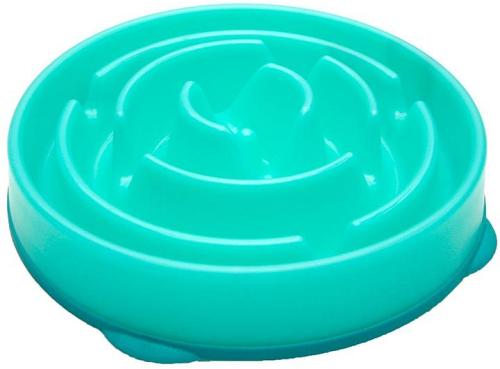 Outward Hound Fun Feeder Interactive Slow Bowl for Dogs - Teal Drop