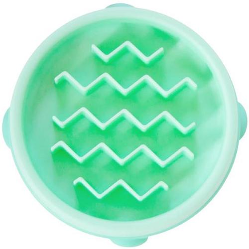 Outward Hound Fun Feeder Wave Slow Feeder Dog Bowl - Mini in Mint