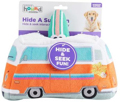 Outward Hound Hide A Surf Van Plush Dog Puzzle with 3 Squeaker Toys