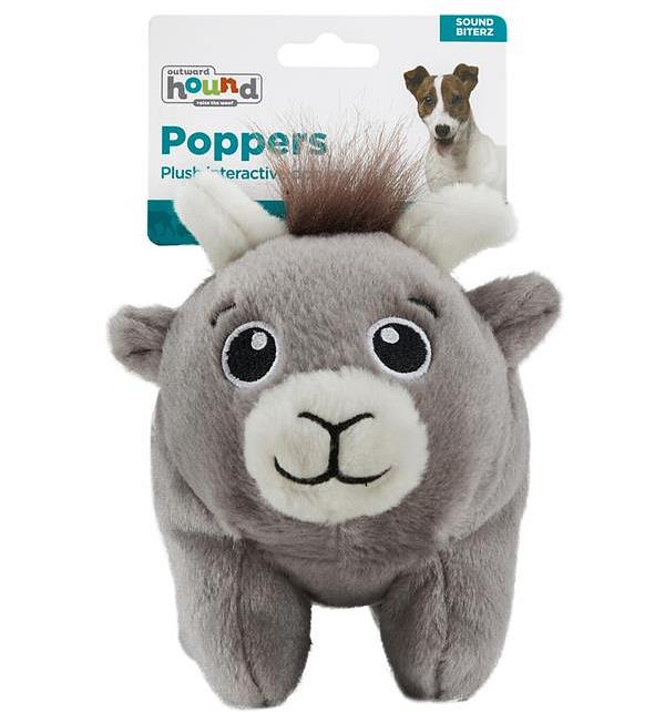 Outward Hound Tail Poppers Plush Extra Small Dog Toy - Goat