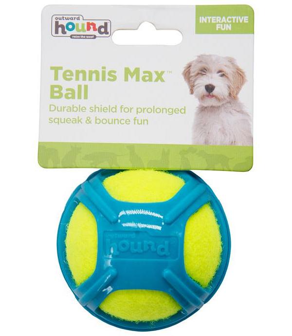 Outward Hound Tennis Max Fetch Dog Ball with Rubber Shell - Blue