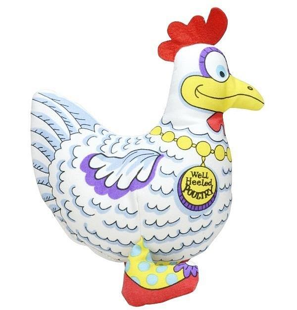 Petstages Madcap Well-Heeled Poultry Plush Squeaker Canvas Dog Toy