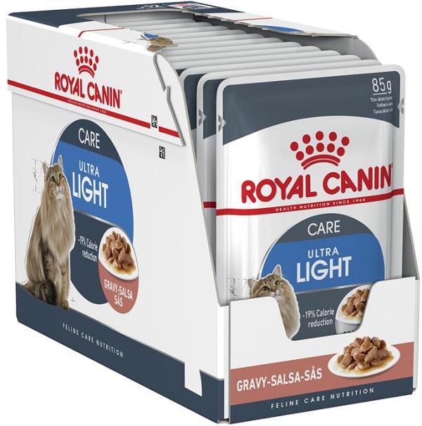 Royal Canin Ultra Light Moist Adult Cat Food in Gravy x 12 Pouches