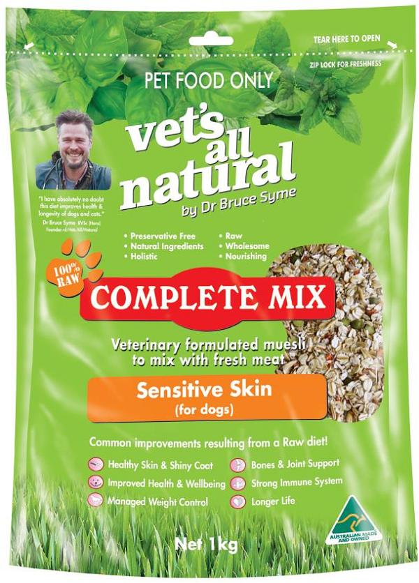 Vets All Natural Complete Mix Muesli for Fresh Meat for Dogs with Sensitive Skin - 1kg
