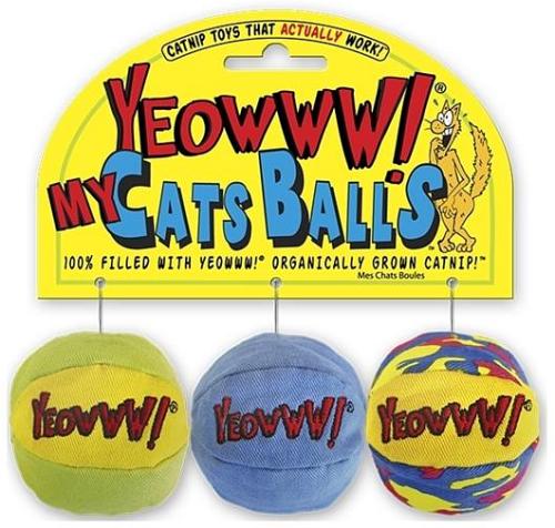 Yeowww! Cat Toys with Pure American Catnip - My Cat's Balls 3-Pack