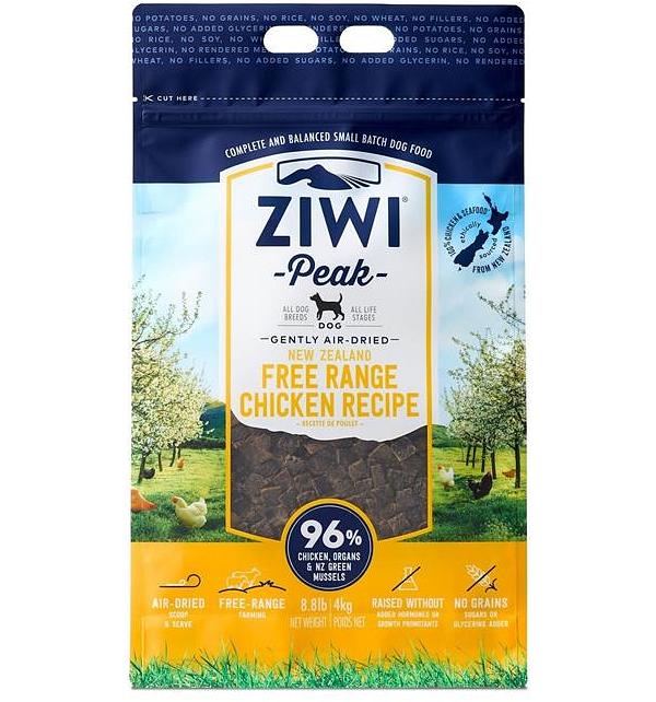 Ziwi Peak Air Dried Grain Free Dog Food 4kg Pouch - Free Range New Zealand Chicken