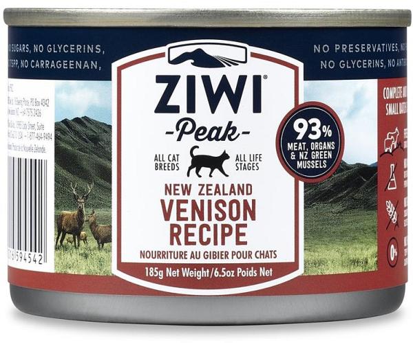 Ziwi Peak Moist Grain Free Cat Food - Venison - 185g x 12 Cans