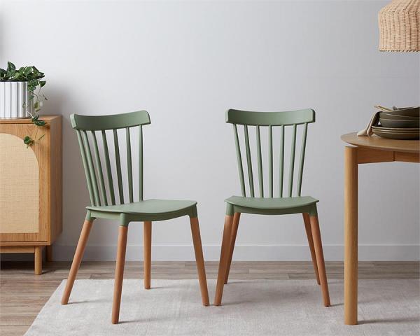 Frida Dining Chair - Set of 2 - Sage Green