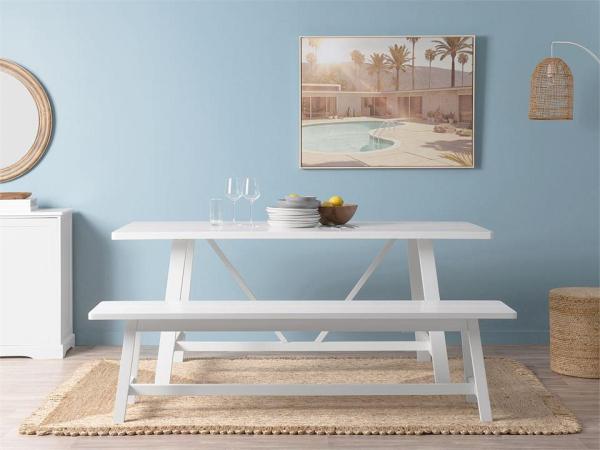 Hamptons 6 Seater Dining Table - White