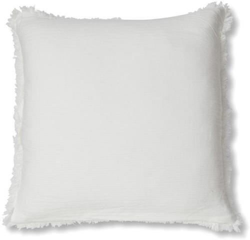 Molly Fringed Cotton Euro Cushion - Ivory