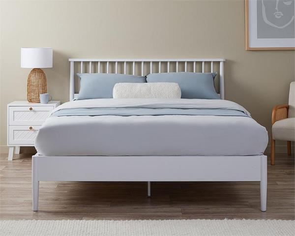 Napier Queen Bed - White