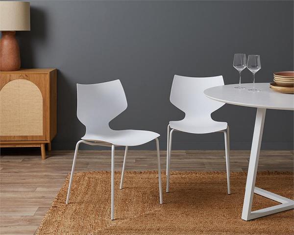 Pia Dining Chair - Set of 2 - White