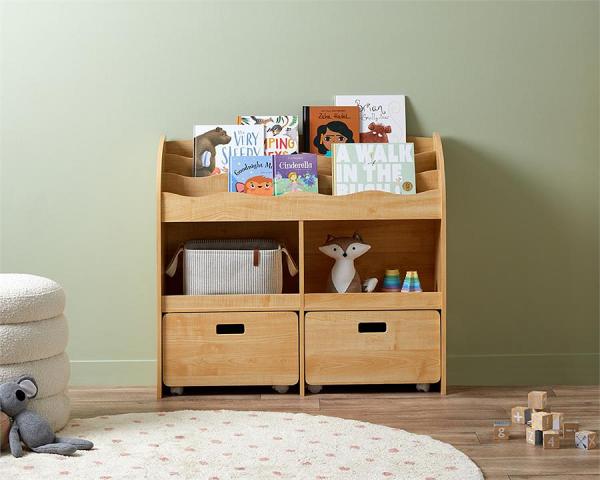 Theo Kids Bookshelf & Toy Drawer Organiser