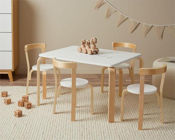 Hudson Kids Rectangular Table + 4 Chairs OR + 4 Stools
