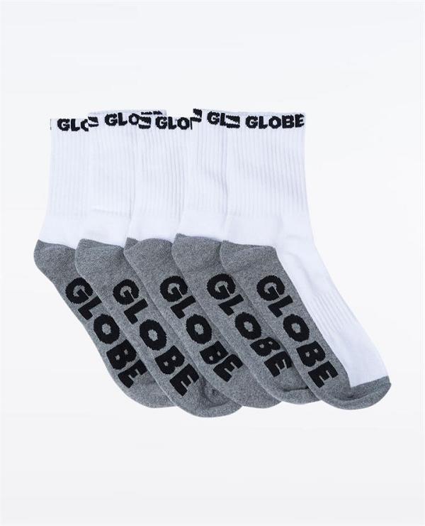 Quarter Sock 5PK. White/Grey