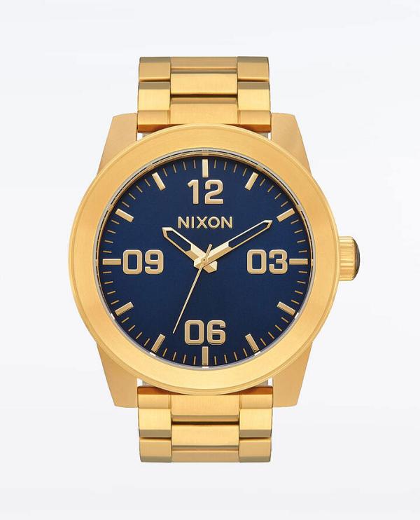 Corporal Stainless Steel Gold Blue Sunray Watch