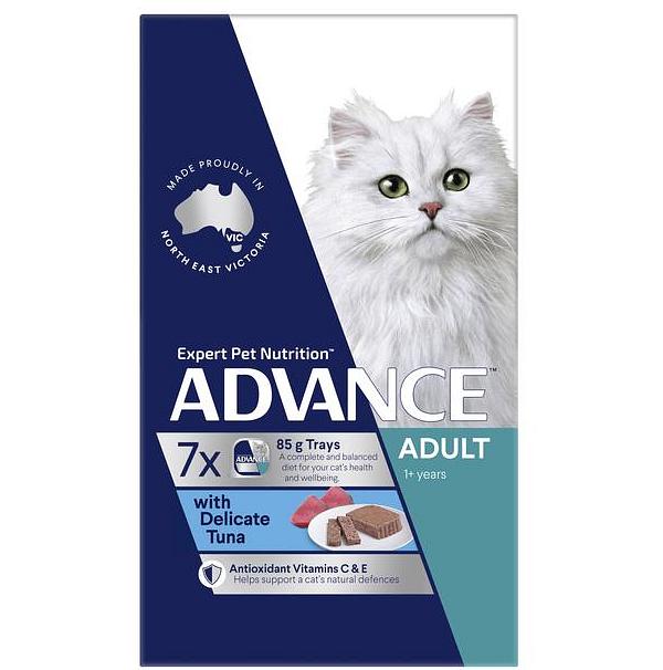 Advance Adult Delicate Tuna Wet Cat Food Trays 42 X 85g