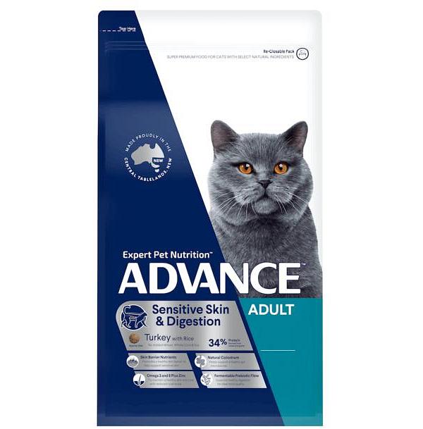 Advance Adult Sensitive Dry Cat Food Turkey 2kg
