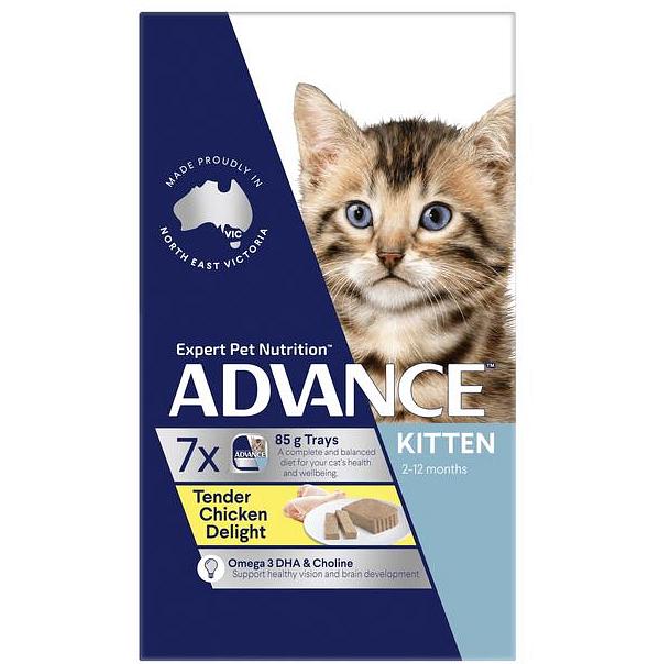 Advance Kitten Tender Chicken Wet Cat Food Trays 7 X 85g