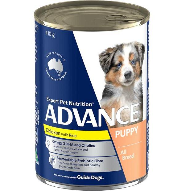 Advance Puppy Plus Growth Chicken And Rice Wet Dog Food Cans 12 X 410g