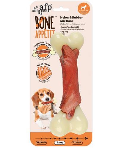 Afp Bone Appetit Nylon And Rubber Mix Bone Bacon Flavor Infused