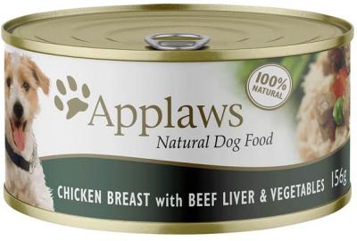 Applaws Chicken Breast With Beef Liver Vegies Adult Wet Dog Food 16 X 156g