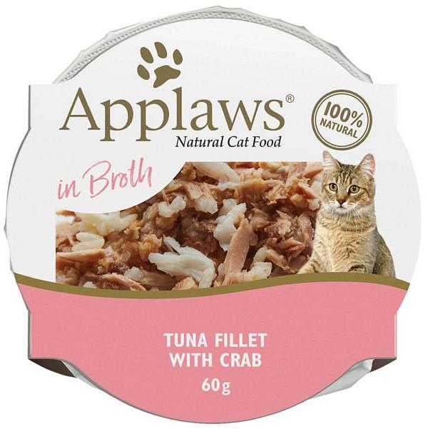 Applaws Tuna Fillet With Crab Wet Cat Food 10 X 60g