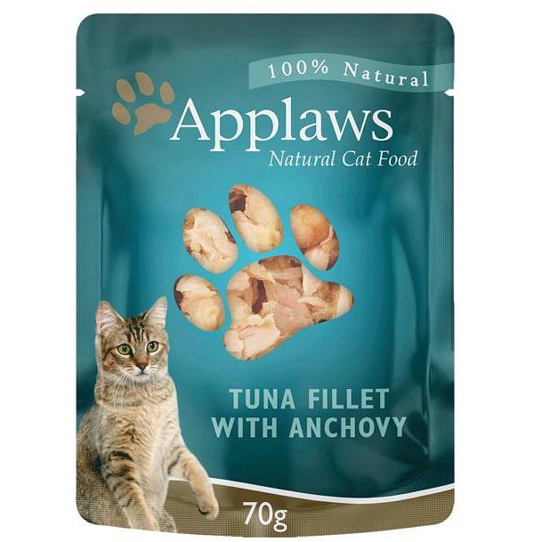Applaws Wet Cat Food Tuna Anchovy Broth Pouch 16 X 70g