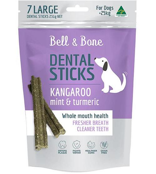 Bell And Bone Kangaroo Mint Turmeric Dental Dog Treats