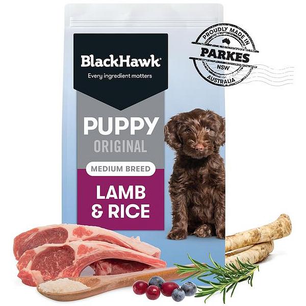Black Hawk Dry Dog Food Puppy Medium Breed Original Lamb And Rice 10kg