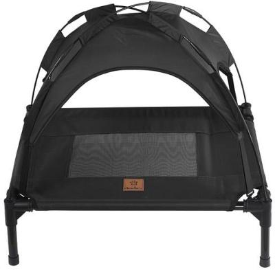 Charlies Pet Elevated Bed With Tent Black X